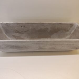 Pflanzschale Beton-Optik, rechteckig, geriffelt
